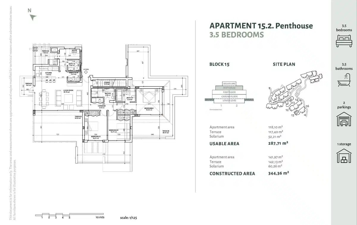 3-Zimmer, 3-Bad Penthouse mit Panoramablick auf das Mittelmeer im Marbella Club Golf Resort