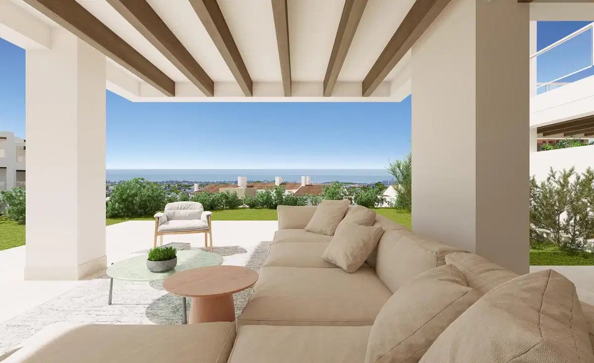 3-Zimmer, 2-Bad Wohnung im Erdgeschoss mit Panoramablick auf das Golf-Tal in Benahavís