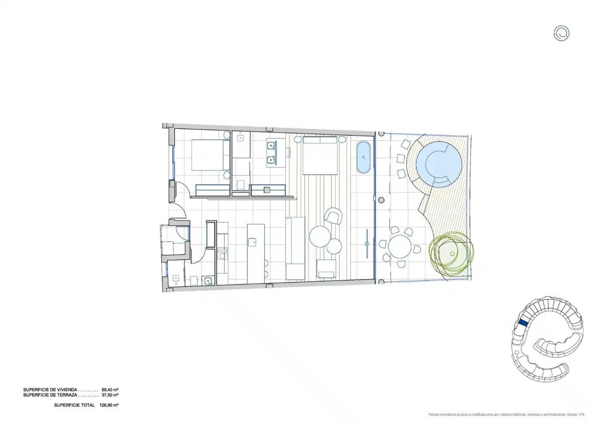 2-Zimmer, 2-Bad Penthouse mit Panoramablick auf das Meer und nachhaltigem Design in El Higuerón