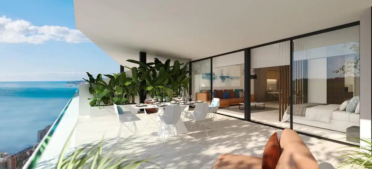 3-Zimmer, 3-Bad Wohnung im Erdgeschoss mit Meerblick in El Higuerón