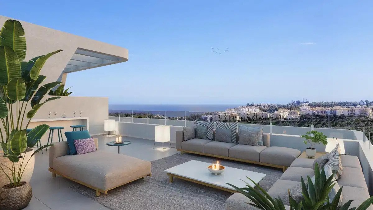 2-Zimmer, 2-Bad-Penthouse mit Panoramablick auf das Meer oder den Golf in Mijas