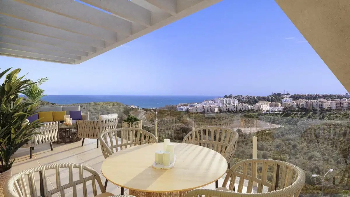 2-Zimmer, 2-Bad-Penthouse mit Panoramablick auf das Meer oder den Golf in Mijas