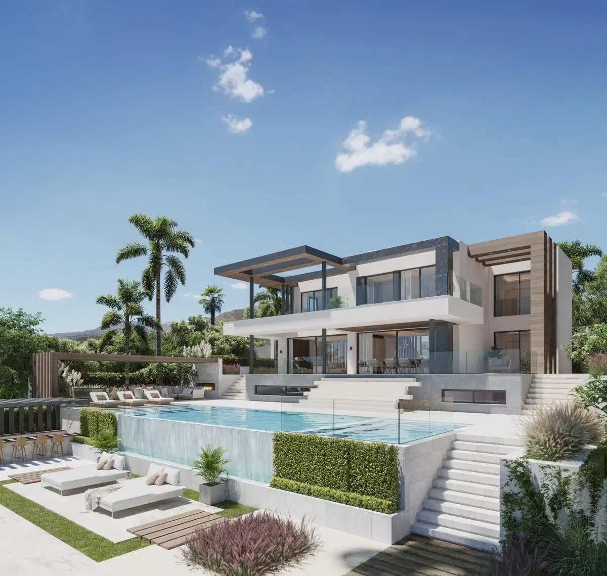 4-Zimmer, 4-Badezimmer Villa mit Panoramablick auf Golf und Meer in Mijas