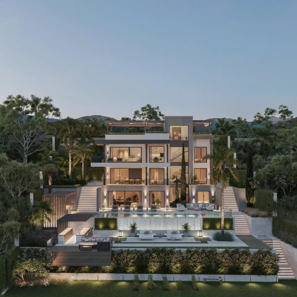 4-Zimmer, 4-Badezimmer Villa mit Panoramablick auf Golf und Meer in Mijas