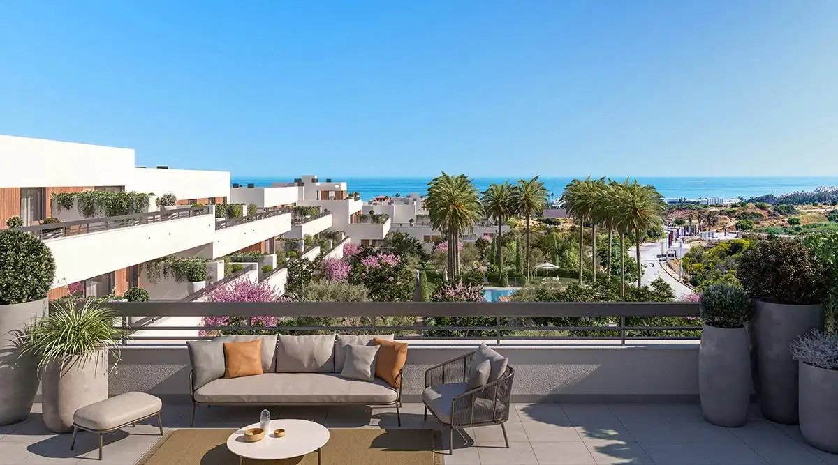 2-Zimmer, 2-Bad Modernes Apartment mit Meerblick in Estepona
