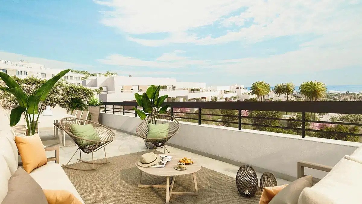 2-Zimmer, 2-Bad Modernes Apartment mit Meerblick in Estepona