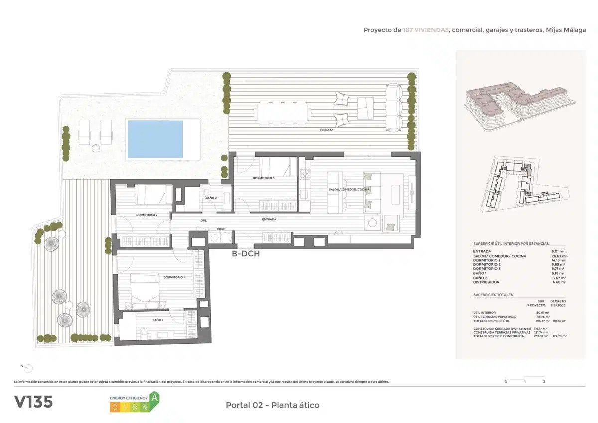 3-Zimmer, 2-Bad-Penthouse mit großzügiger Terrasse und privatem Pool in Las Lagunas de Mijas