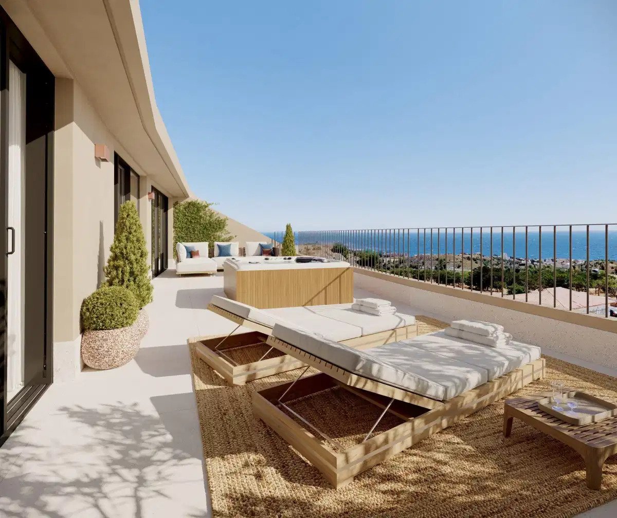 2-Zimmer, 2-Bad Wohnung im Erdgeschoss mit mediterranen Ausblicken in El Higuerón