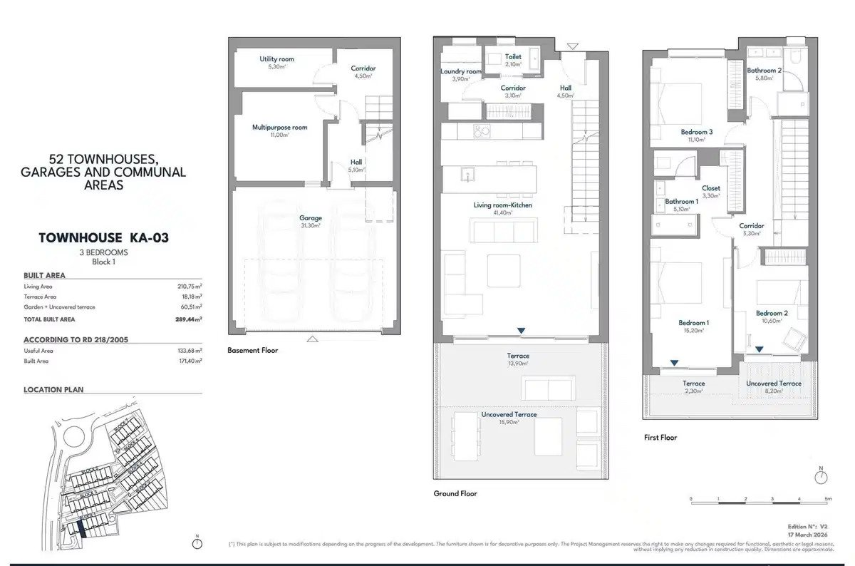 3-Zimmer, 2-Bad Luxus-Reihenhaus mit Meerblick in El Higueron, Fuengirola