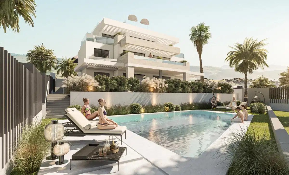 2-Zimmer, 2-Bad Luxuswohnung in der Nähe des Estepona-Strandes mit Panoramablick auf das Meer