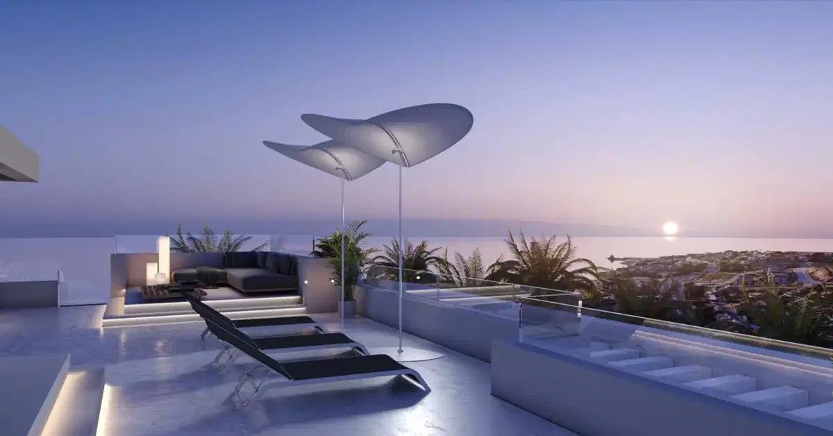 2-Zimmer, 2-Bad Luxuswohnung in der Nähe des Estepona-Strandes mit Panoramablick auf das Meer