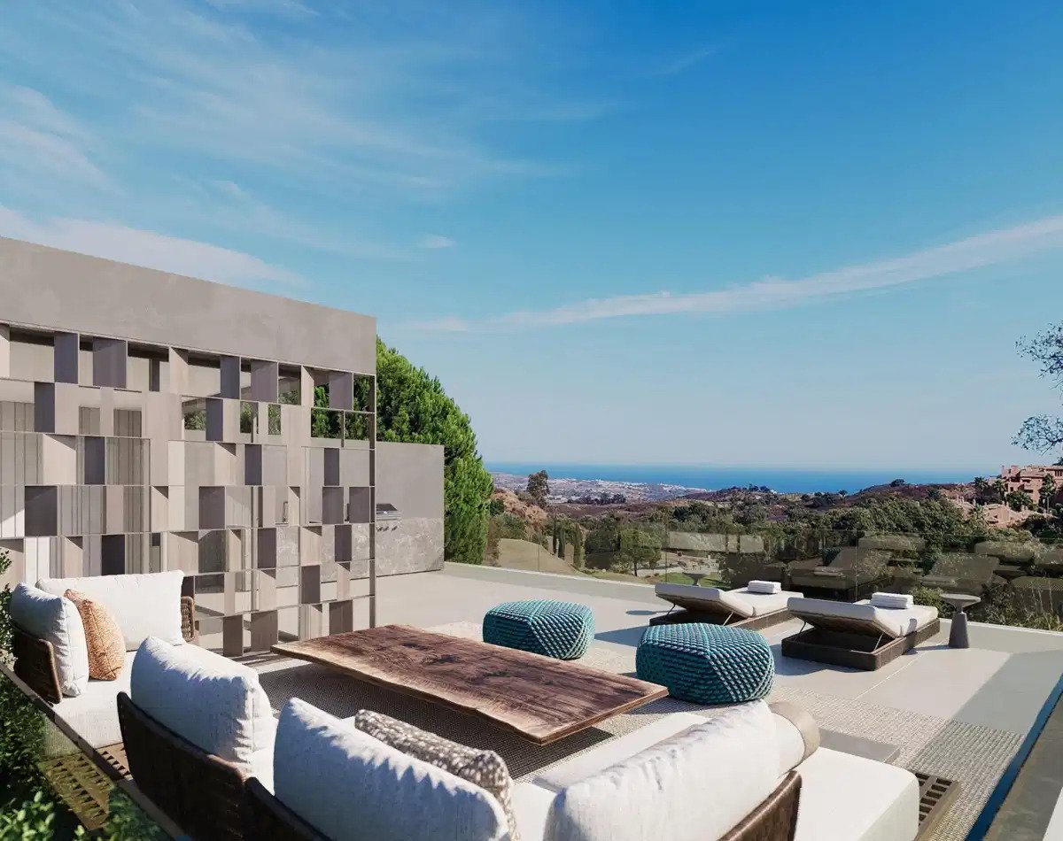 3-Zimmer, 3-Badezimmer Luxus-Reihenhäuser mit Panoramablick auf das Meer und den Golf in La Mairena