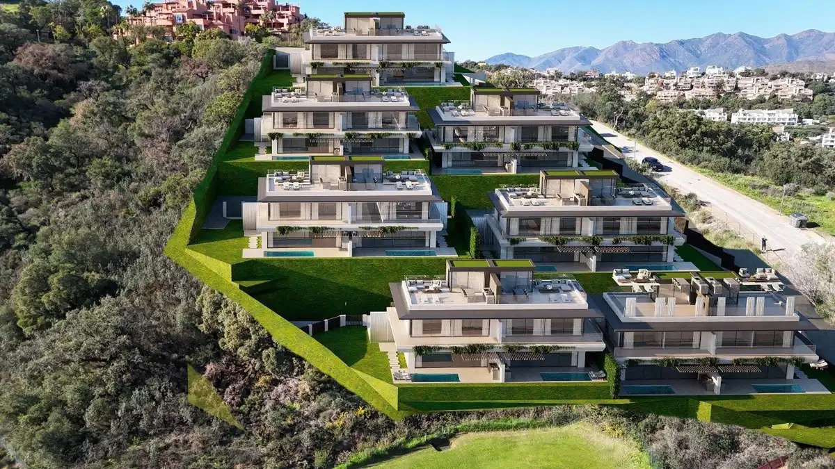 3-Zimmer, 3-Badezimmer Luxus-Reihenhäuser mit Panoramablick auf das Meer und den Golf in La Mairena