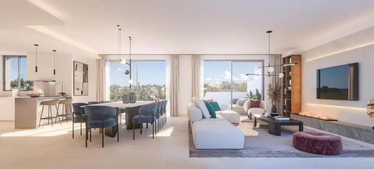 3-Zimmer, 3-Bad Erdgeschosswohnung in einer luxuriösen Urbanisation in Marbella mit Golfblicken
