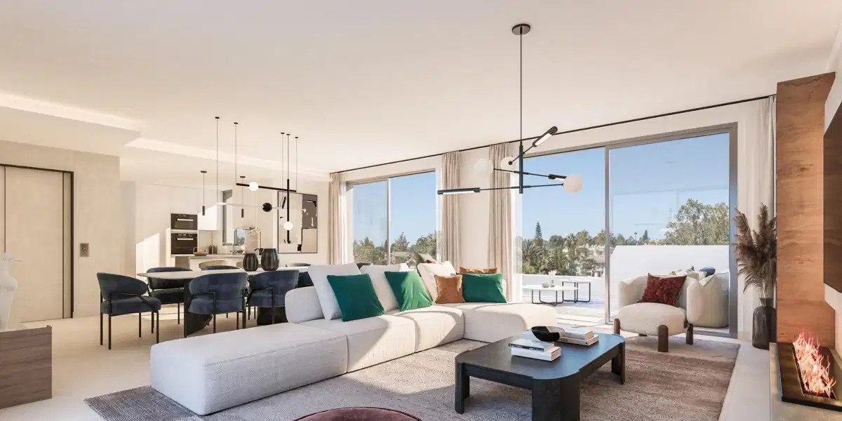 3-Zimmer, 3-Bad Erdgeschosswohnung in einer luxuriösen Urbanisation in Marbella mit Golfblicken