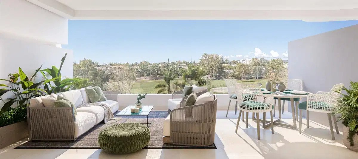 3-Zimmer, 3-Bad Erdgeschosswohnung in einer luxuriösen Urbanisation in Marbella mit Golfblicken