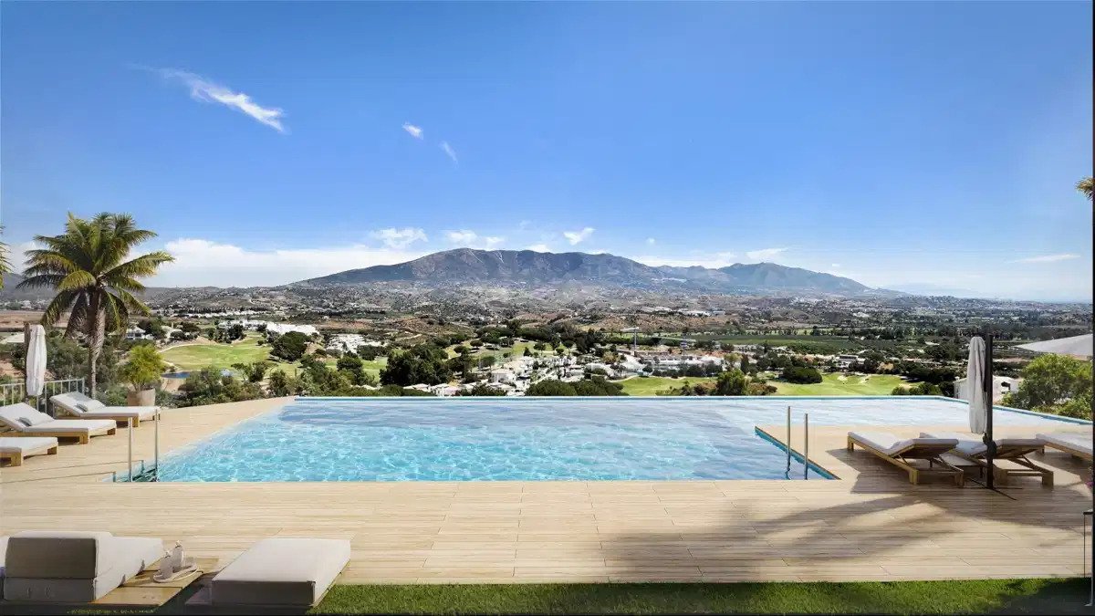 2-Zimmer, 2-Bad-Wohnung mit Panoramablick auf Golf und Meer in La Cala de Mijas