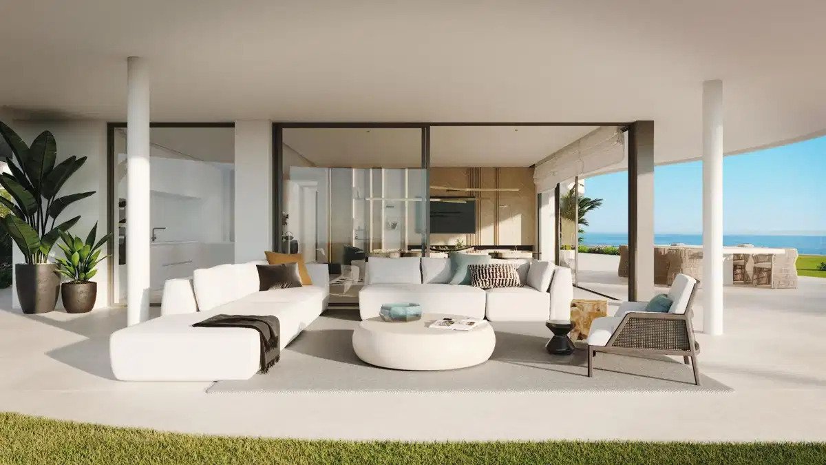 3-Zimmer, 2-Bad Erdgeschosswohnung mit großzügiger Terrasse und Meerblick in Marbella-Benahavís Hills