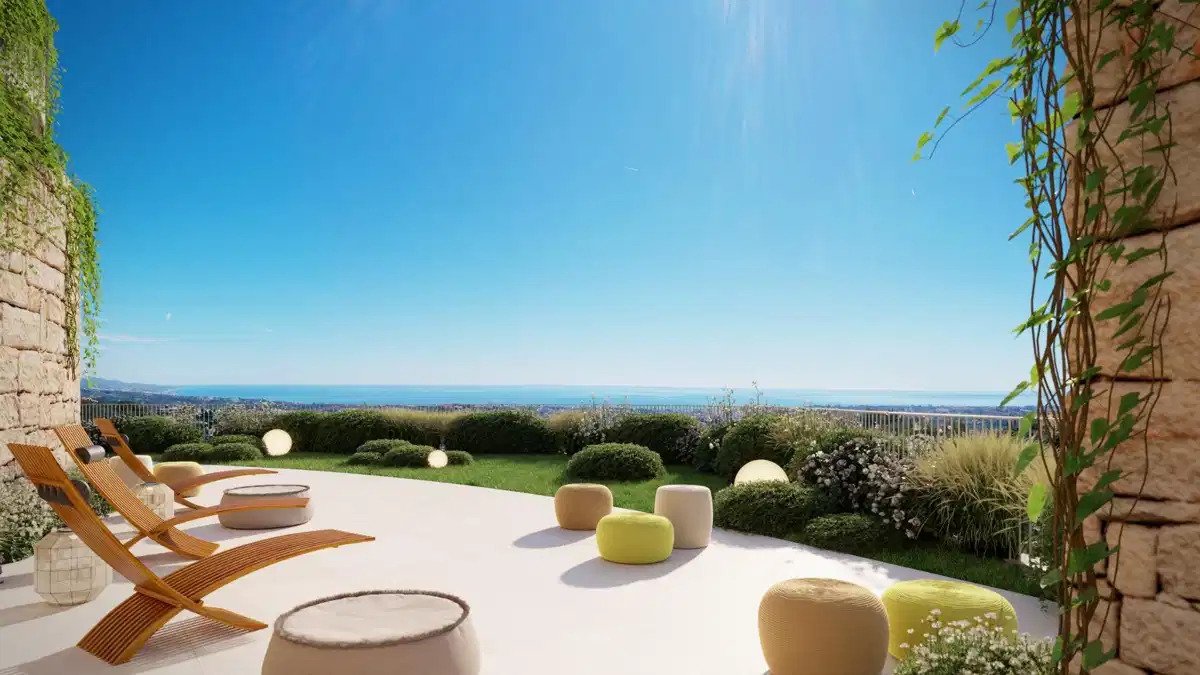 3-Zimmer, 2-Bad Erdgeschosswohnung mit großzügiger Terrasse und Meerblick in Marbella-Benahavís Hills
