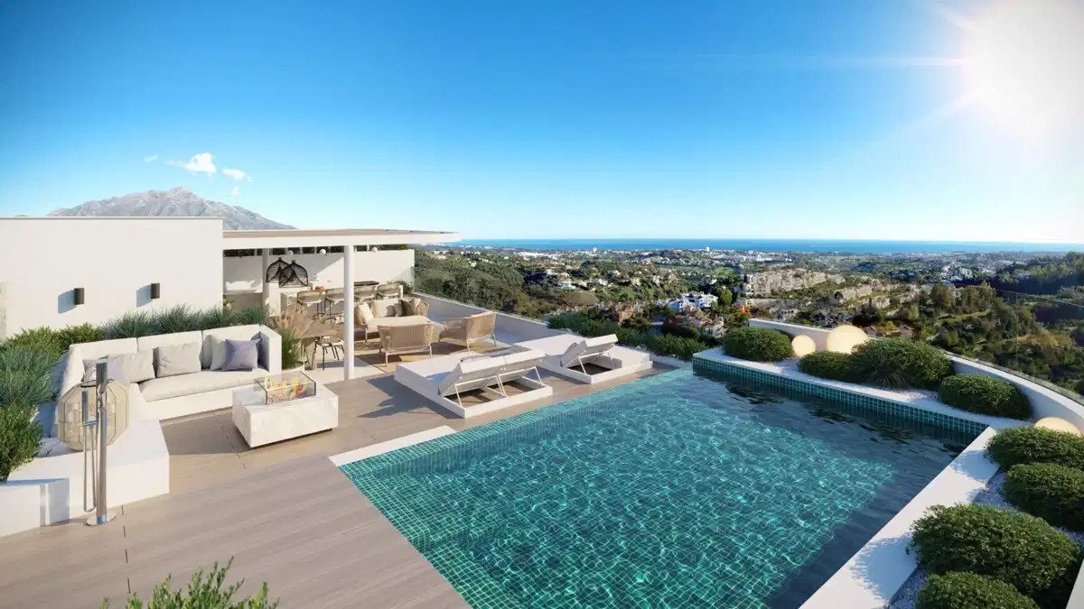 3-Zimmer, 2-Bad Erdgeschosswohnung mit großzügiger Terrasse und Meerblick in Marbella-Benahavís Hills