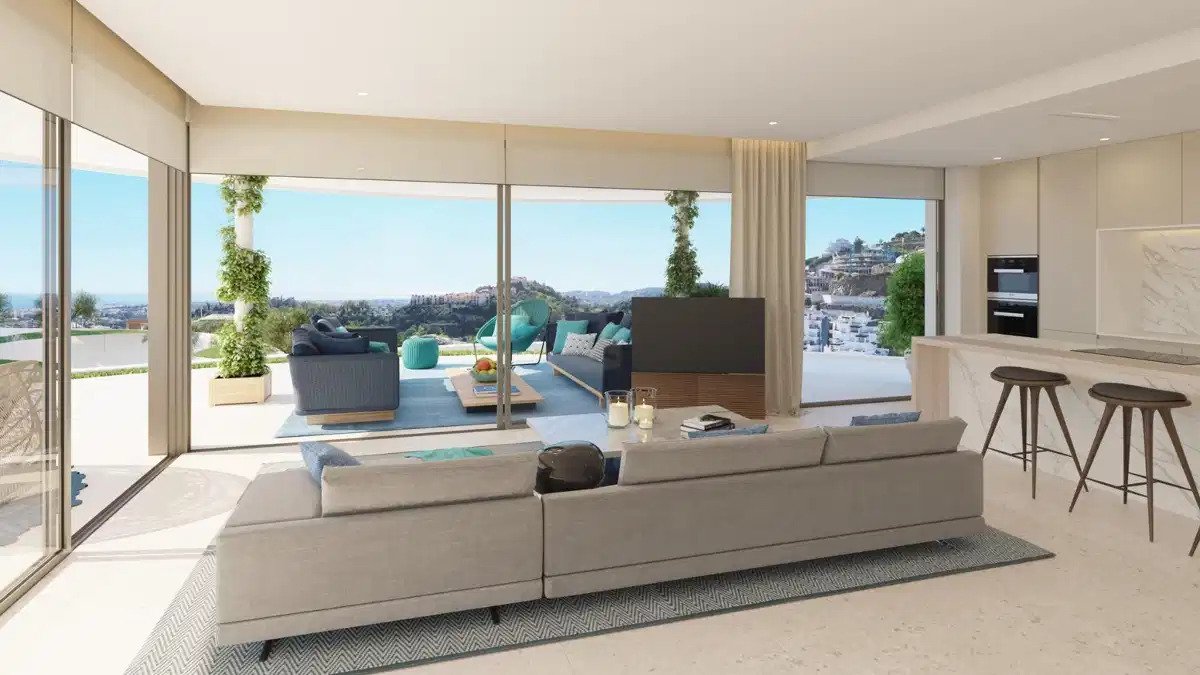 3-Zimmer, 2-Bad-Wohnung mit Meer- und Bergblick in Marbella-Benahavís Hills