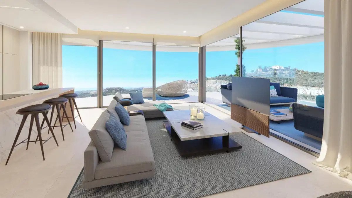 3-Zimmer, 2-Bad-Wohnung mit Meer- und Bergblick in Marbella-Benahavís Hills