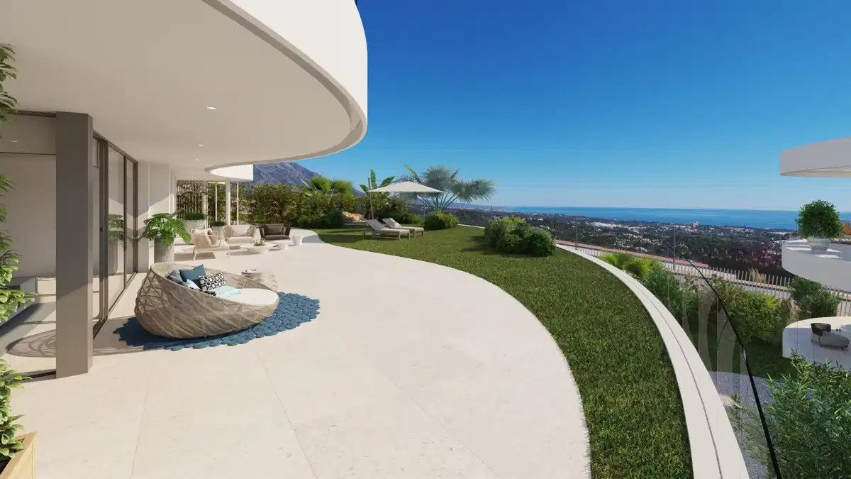 3-Zimmer, 2-Bad-Wohnung mit Meer- und Bergblick in Marbella-Benahavís Hills