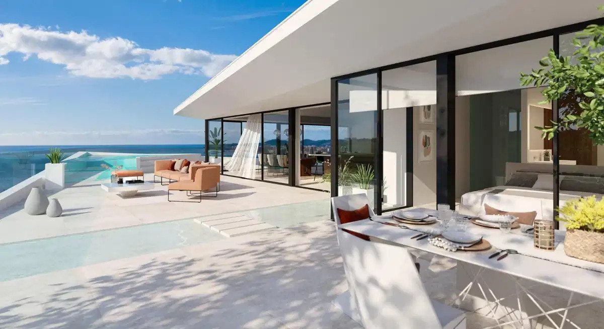 3-Zimmer, 4-Bad Penthouse mit Panoramablick auf das Meer in El Higuerón