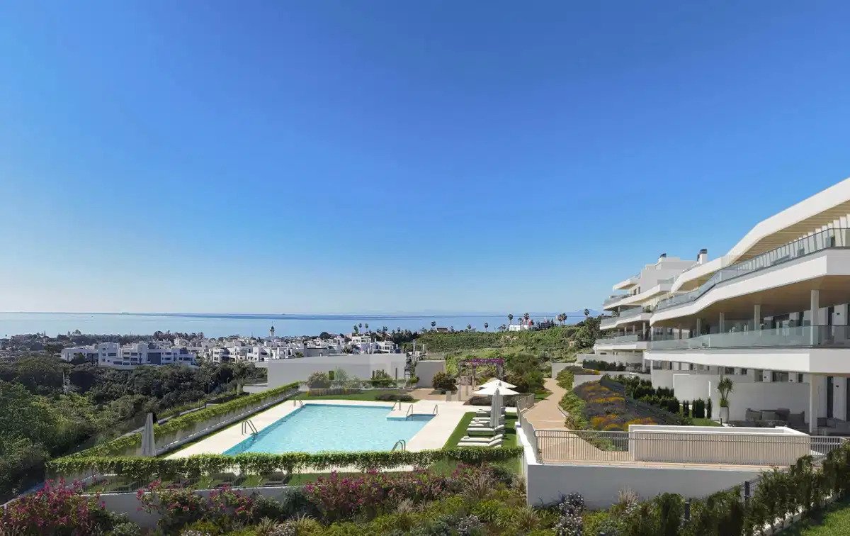 3-Zimmer, 2-Bad Modernes Erdgeschoss-Apartment mit Panoramablick auf das Meer in Selwo, Estepona
