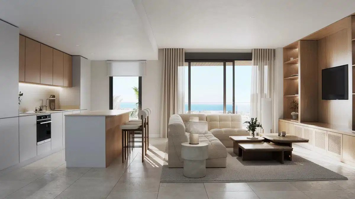 3-Zimmer, 2-Bad Modernes Erdgeschoss-Apartment mit Panoramablick auf das Meer in Selwo, Estepona