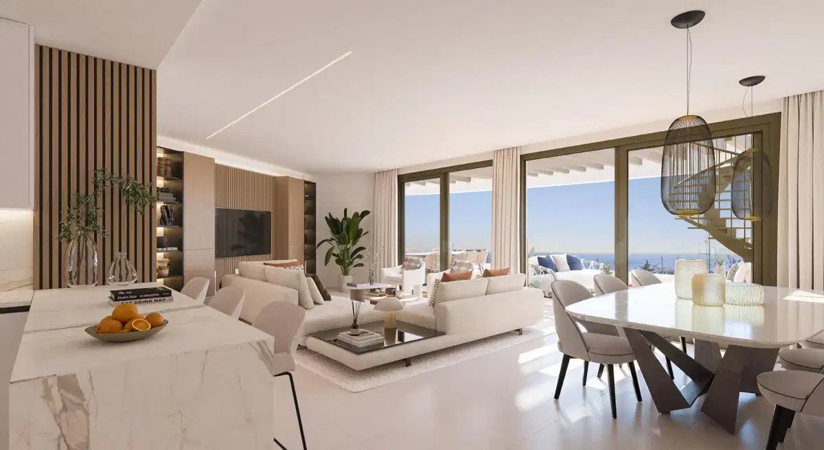 2-Zimmer, 2-Bad Erdgeschosswohnung mit Resort-Annehmlichkeiten und Meerblick in Estepona