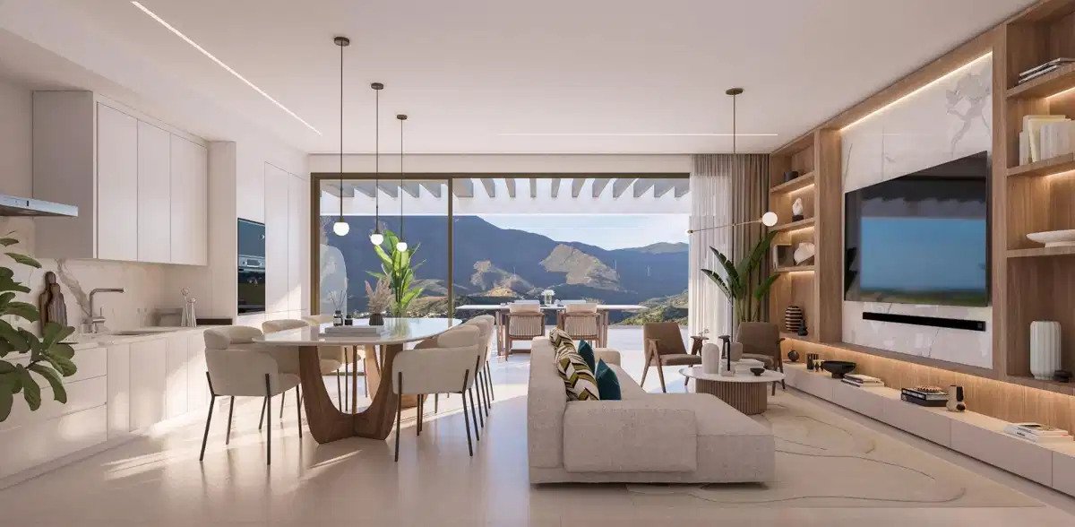 2-Zimmer, 2-Bad Erdgeschosswohnung mit Resort-Annehmlichkeiten und Meerblick in Estepona