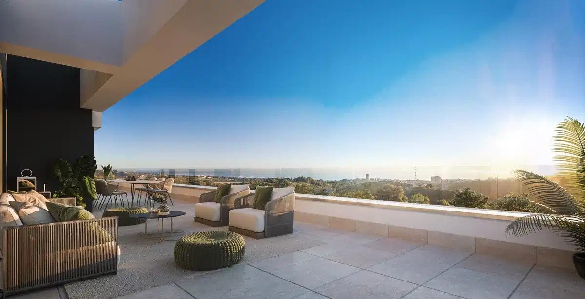 3-Zimmer, 2-Bad-Wohnung mit Panoramablick in Altos de Los Monteros, Marbella