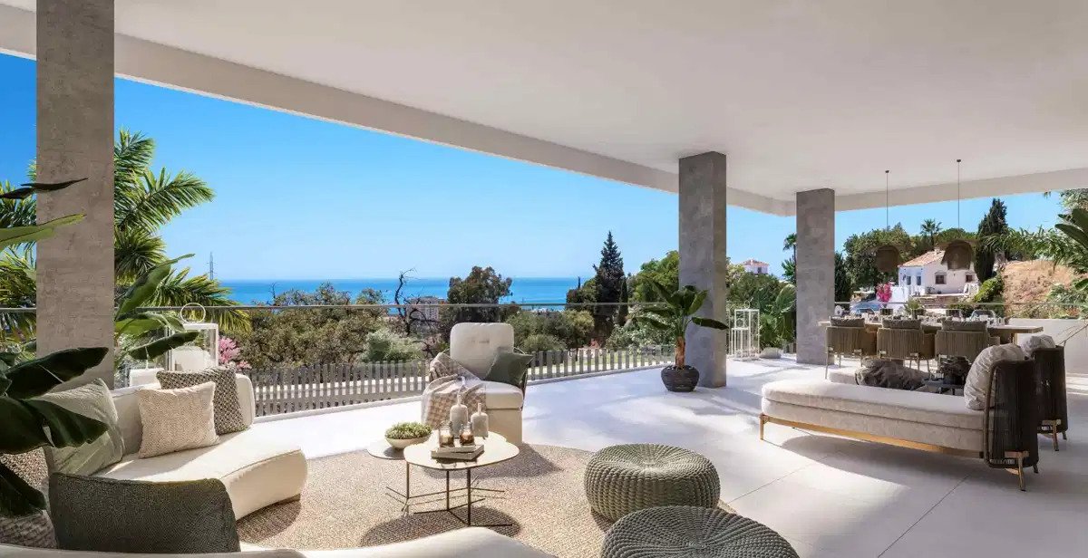 2-Zimmer, 2-Bad Wohnung mit großzügigen Terrassen und Meerblicken in Altos de los Monteros