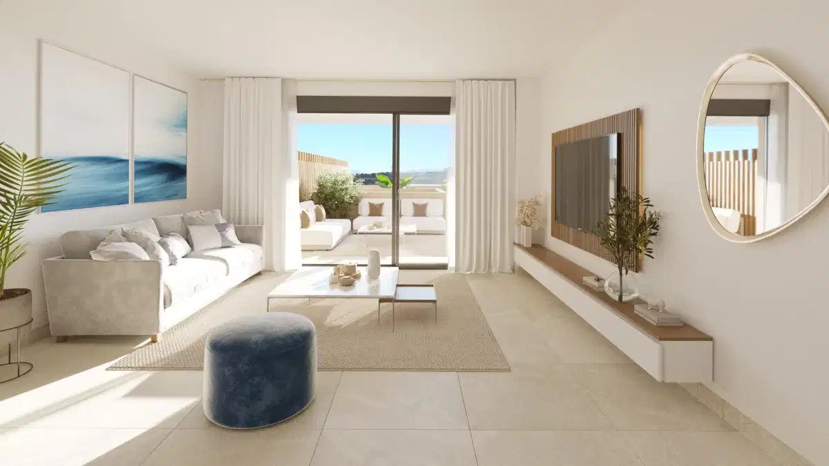 2-Zimmer, 2-Bad, Erdgeschosswohnung mit Meerblick in Cancelada, Estepona