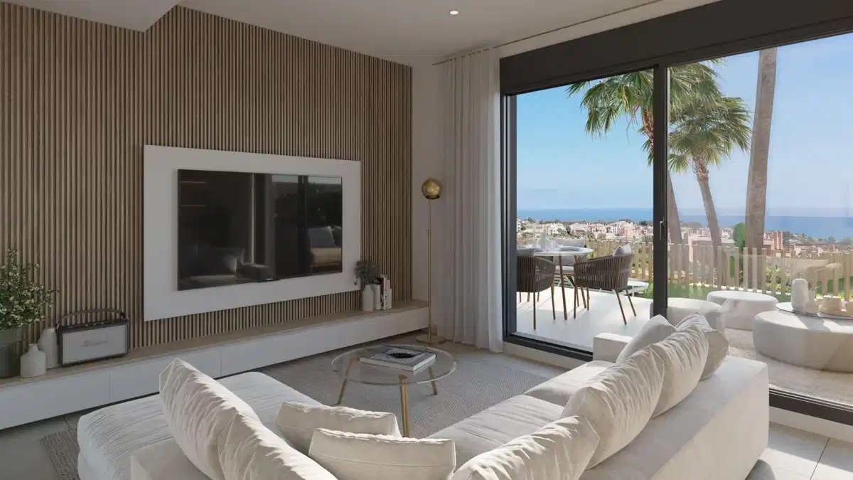 3-Zimmer-Reihenhaus mit 2 Badezimmern, Panoramablick auf das Meer und Resort-Annehmlichkeiten in Manilva