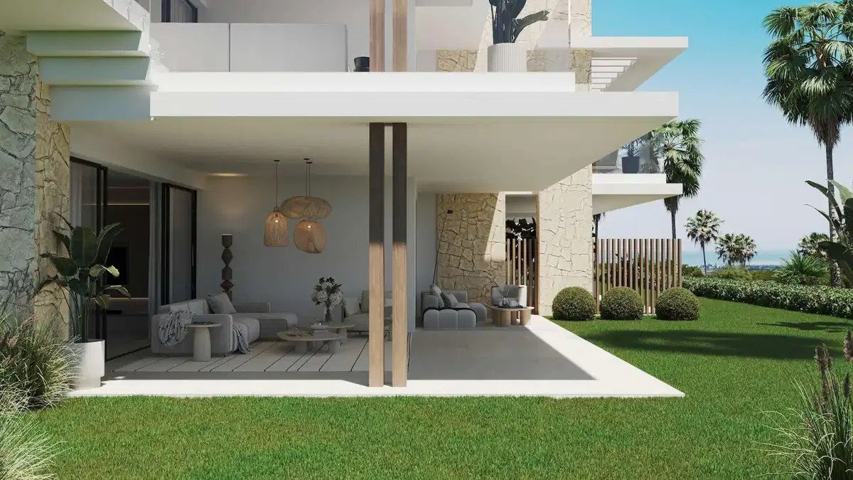 3-Zimmer, 2-Bad Luxus Erdgeschosswohnung mit Meerblick in Estepona