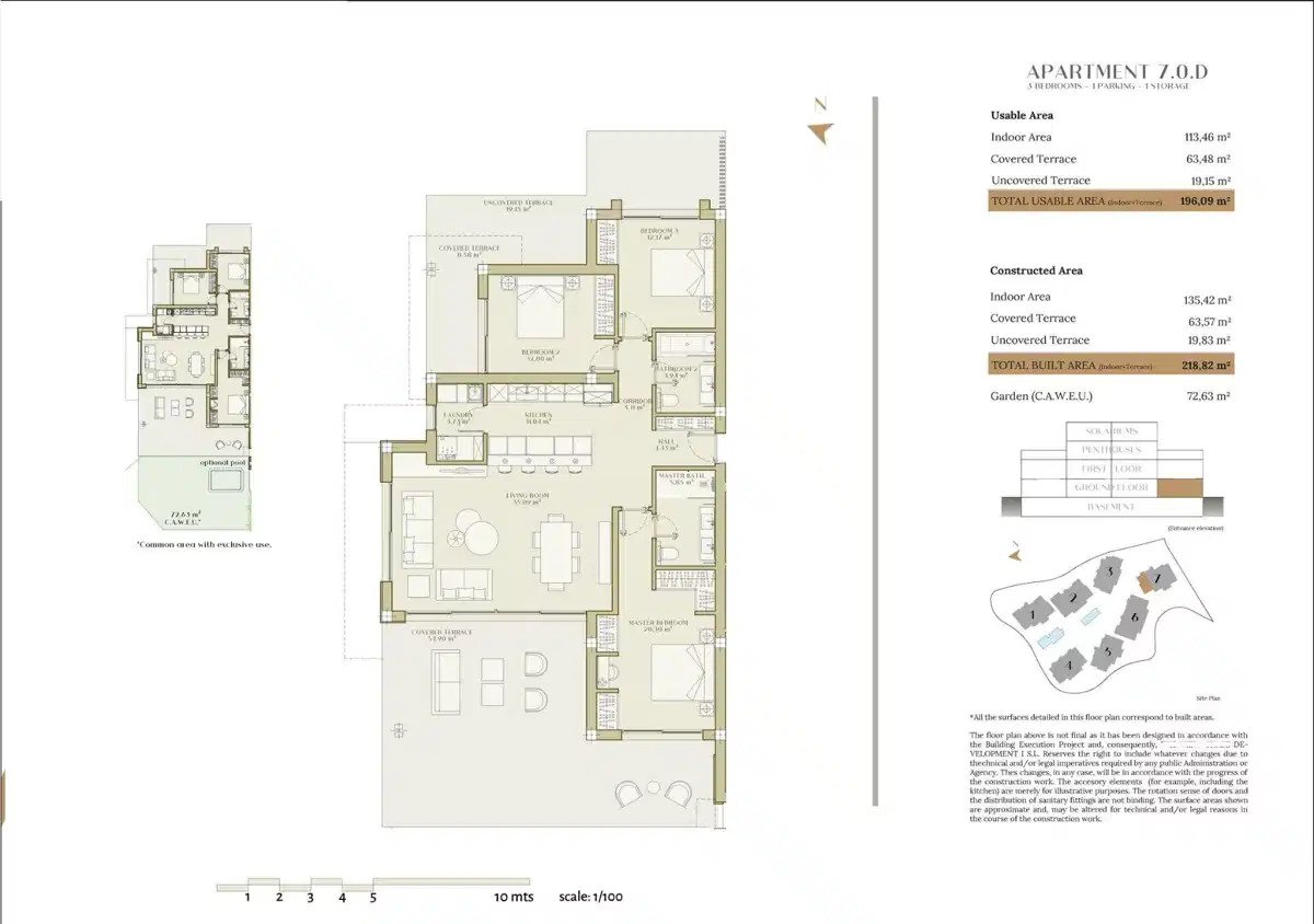 3-Zimmer, 2-Bad Luxus Erdgeschosswohnung mit Meerblick in Estepona