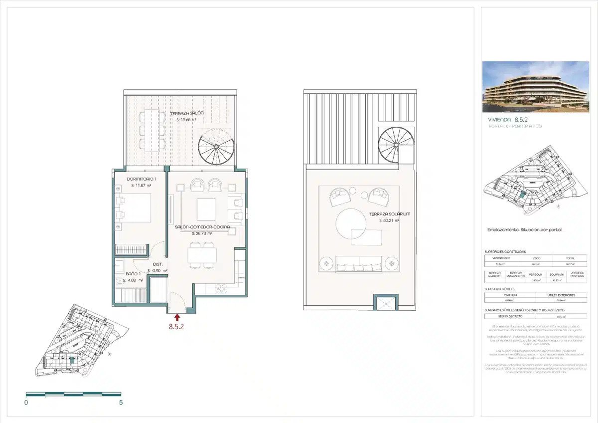 Penthouse mit 1 Schlafzimmer und 1 Badezimmer mit Meer- und Bergblick in Estepona