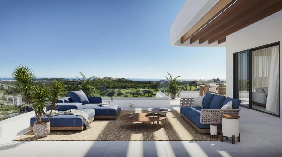 4-Zimmer, 4-Bad-Penthouse mit Panoramablick auf Meer, Berge und Golf in Cerrado del Águila Golf, Mijas
