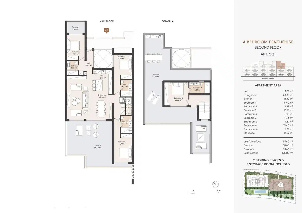 4-Zimmer, 4-Bad-Penthouse mit Panoramablick auf das Meer und luxuriösen Annehmlichkeiten in der Nähe von Estepona
