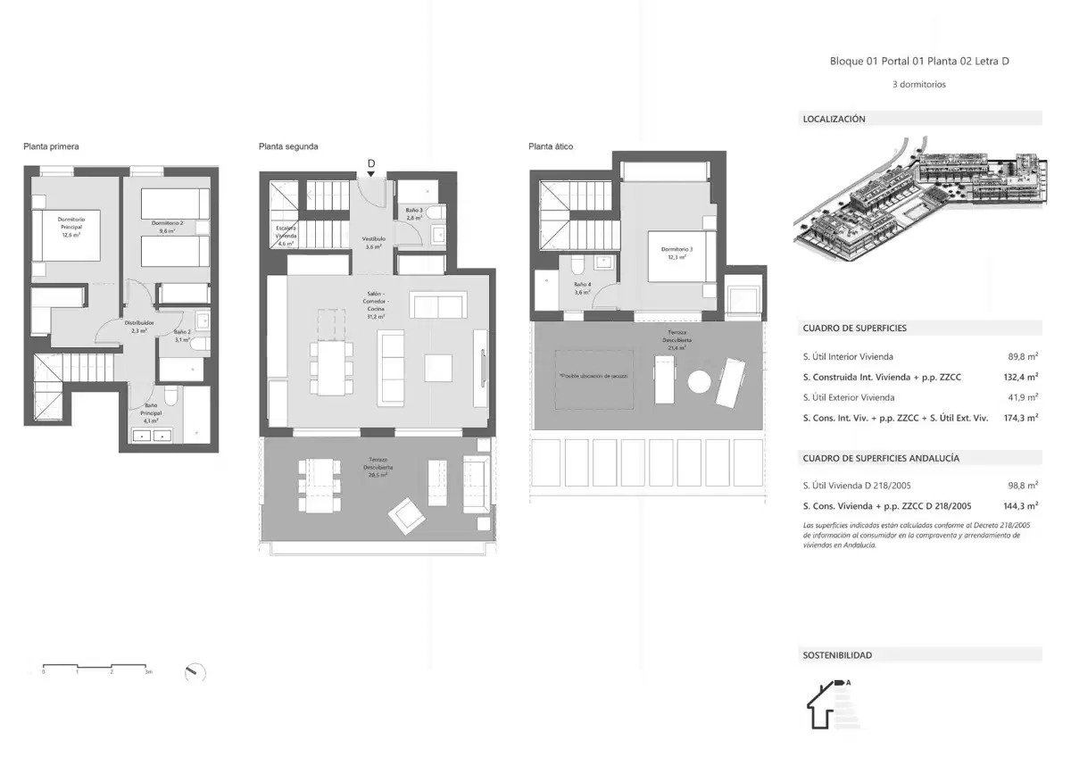 3-Zimmer, 2-Bad Penthouse mit Meerblick und Zugang zum Clubhaus in Cancelada, Estepona