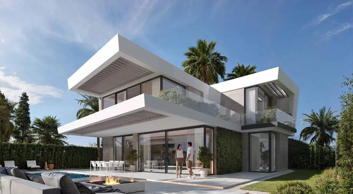 4-Zimmer, 4-Badezimmer moderne Villen nur 200 m vom Meer in Calahonda