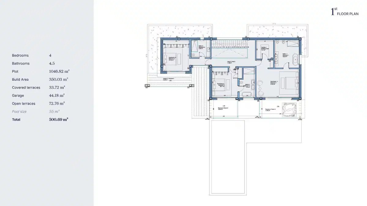 4-Schlafzimmer, 4-Badezimmer Luxusvillen in Bel-Air, Marbella mit privatem Pool und Smart-Home-Funktionen