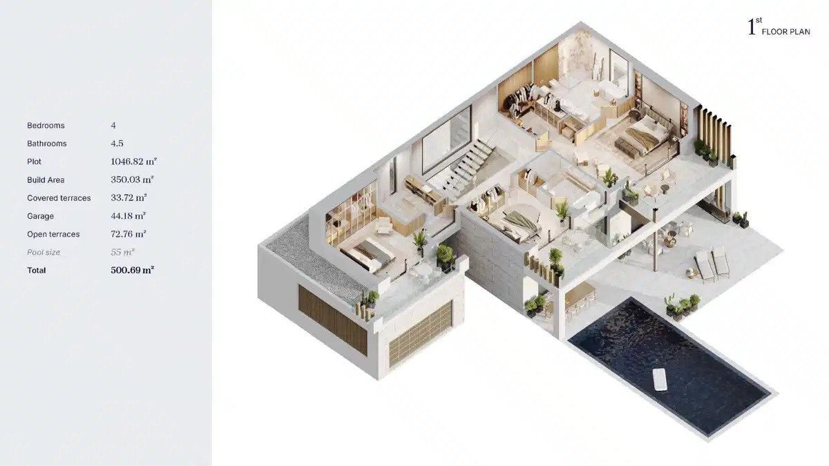 4-Schlafzimmer, 4-Badezimmer Luxusvillen in Bel-Air, Marbella mit privatem Pool und Smart-Home-Funktionen