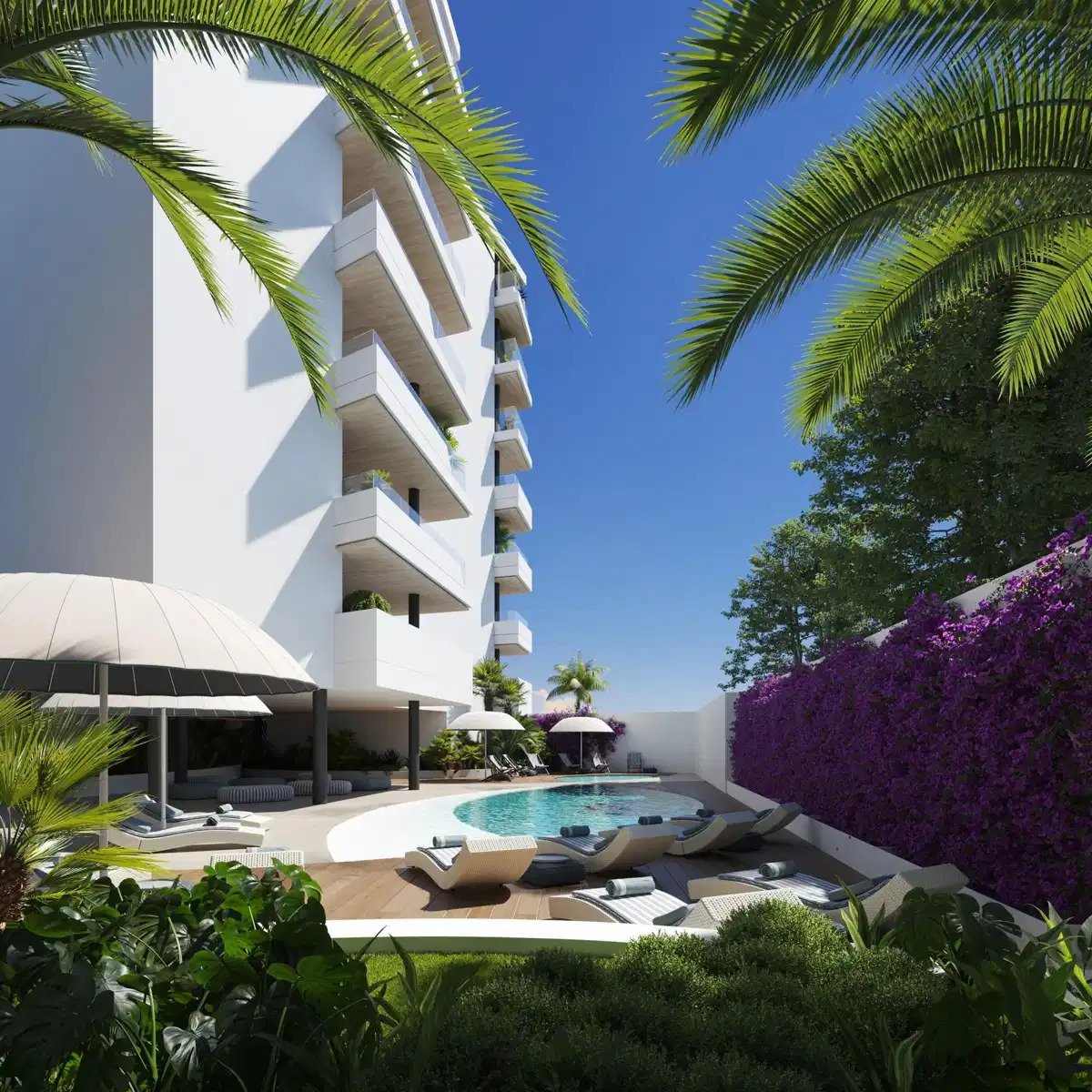 2-Zimmer, 2-Bad Wohnung mit Panoramablick auf das Meer in Carvajal, Fuengirola