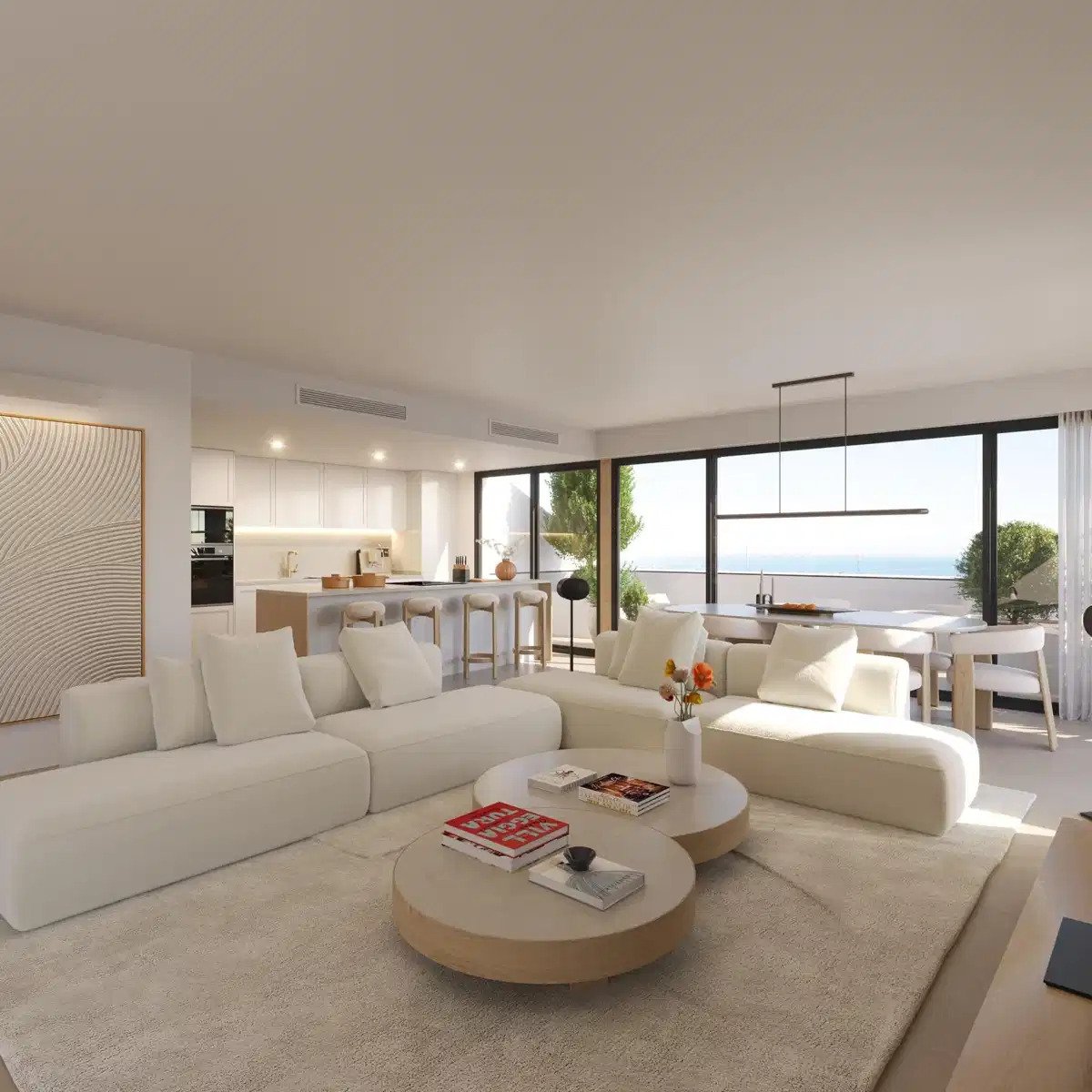 2-Zimmer, 2-Bad Wohnung mit Panoramablick auf das Meer in Carvajal, Fuengirola