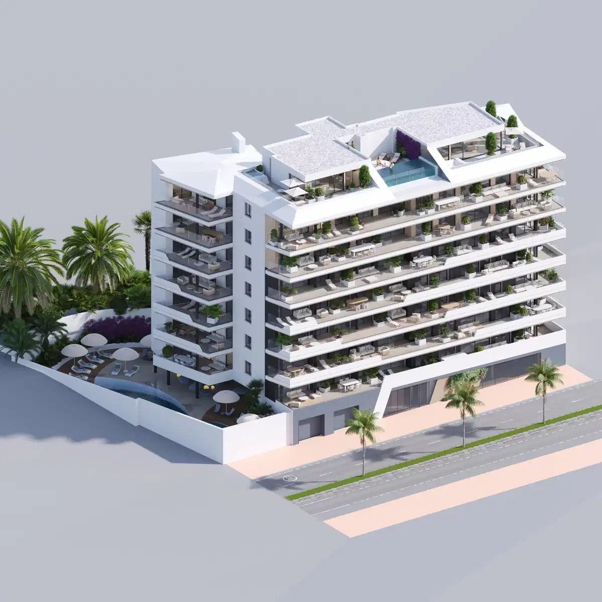 2-Zimmer, 2-Bad Wohnung mit Panoramablick auf das Meer in Carvajal, Fuengirola