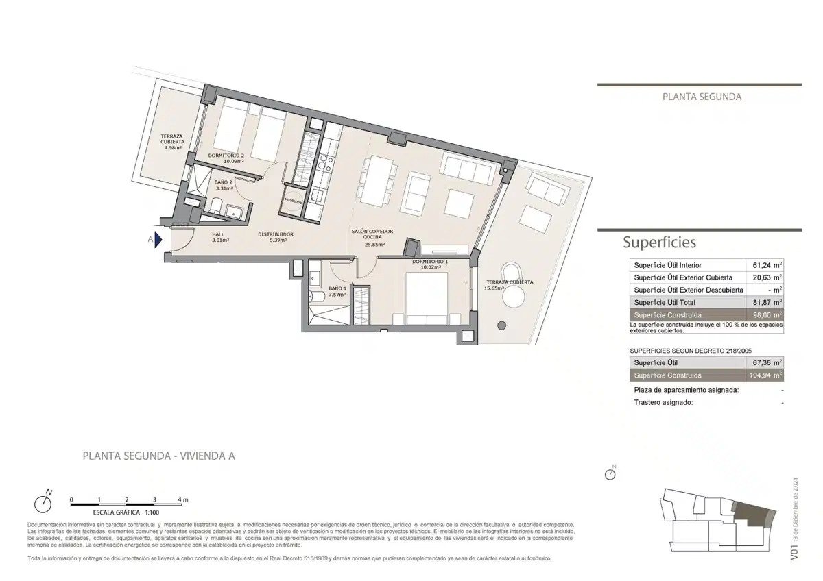 2-Zimmer, 2-Bad Wohnung mit Panoramablick auf das Meer in Carvajal, Fuengirola