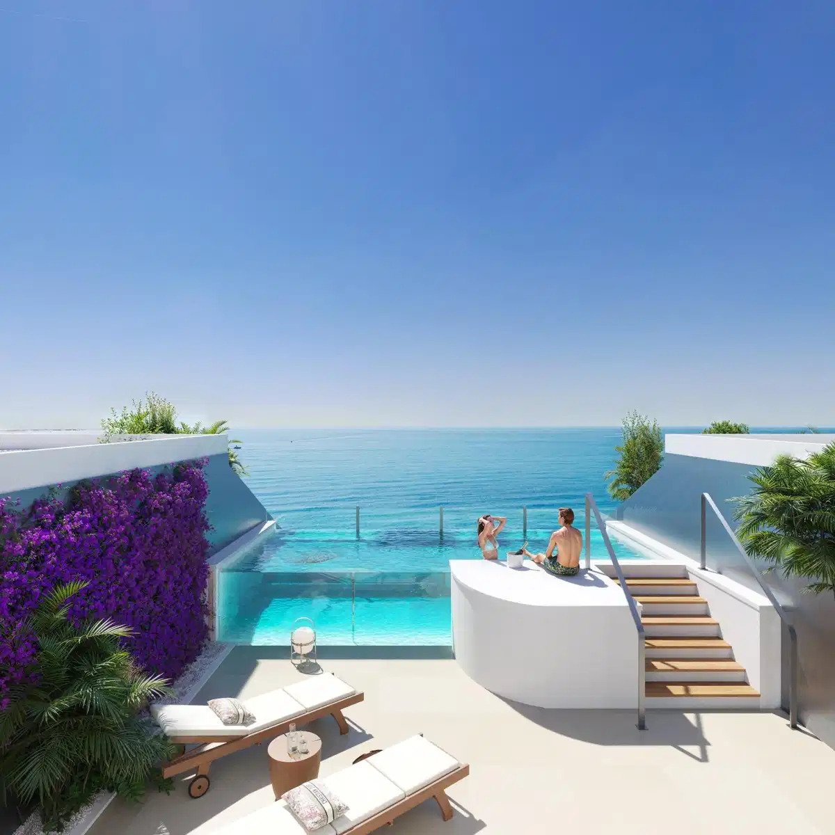 3-Zimmer, 2-Bad-Penthouse mit Panoramablick auf das Meer in Carvajal, Fuengirola